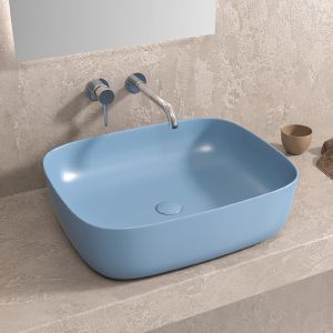 KARAG BLUE мивка за баня върху плот, син мат
