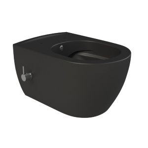CERASTYLE CITY 53 RIMLESS BLACK черна  окачена тоалетна с вградено биде и смесител 