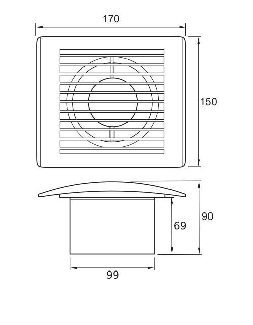 Вентилатор ARES 100 схема
