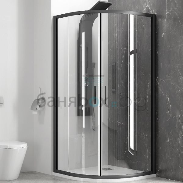KARAG EFE 200 NERO 90х90 овална душ-кабина за баня с черен обков 