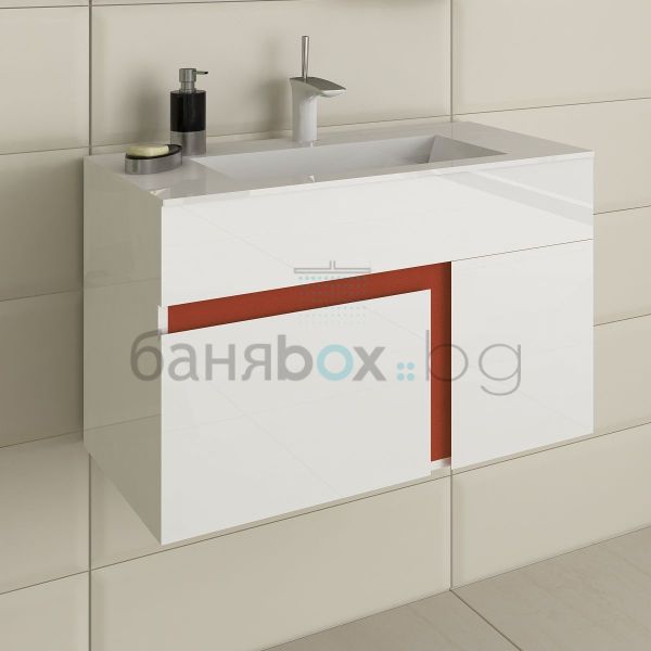 FLEXMEBEL KARA 80 PVC шкаф за баня с чекмедже и врата