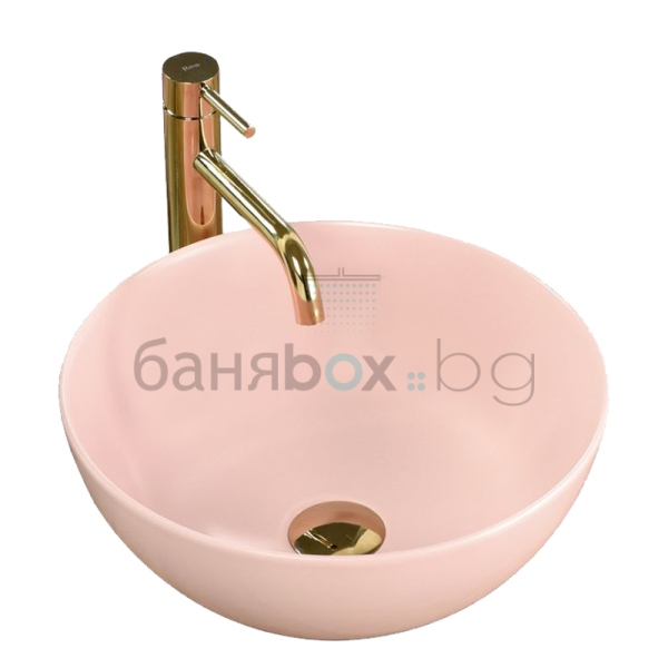 REA STELLA CORAL 36 розова мивка върху плот, купа  