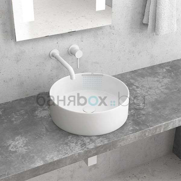 KARAG LT 3134 бяла мивка за баня върху плот, мат 