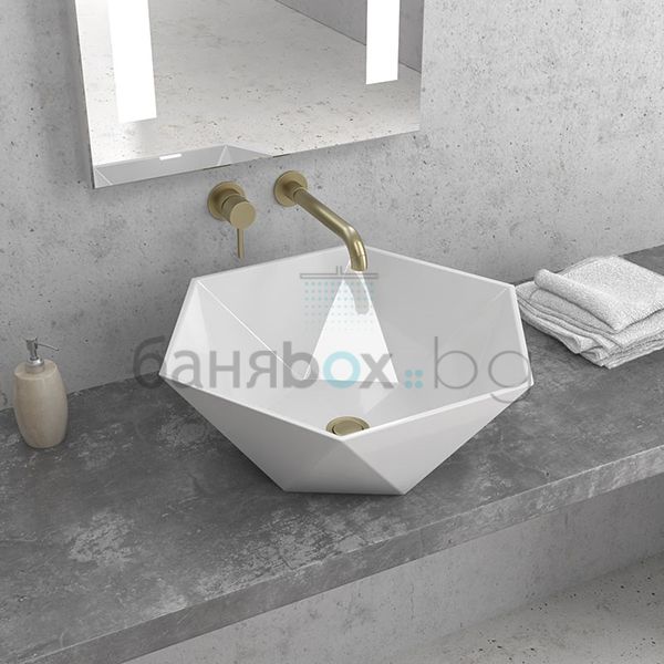 KARAG LT 1138 многоъгълна мивка за баня върху плот 