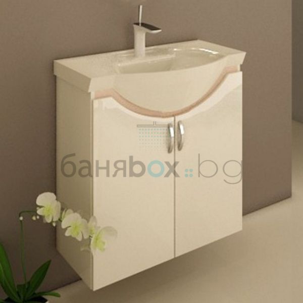 AB GROUP AURA шкаф за баня с порцеланова мивка 
