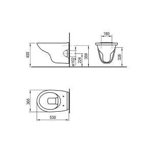 FAYANS NEO B-RIMLESS ECO COMPACT ПРОМО комплект конзолна тоалетна без ринг и казанче за вграждане  