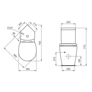 IDEAL STANDARD CONNECT SPACE Corner Cistern