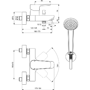 IDEAL STANDARD CERAPLAN III комплект с ръчен душ 