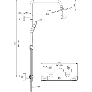 IDEAL STANDARD CERATHERM T100 душ-система с термостатен смесител 