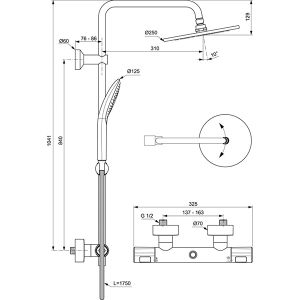 IDEAL STANDARD CERATHERM T100 душ-система с термостатен смесител 