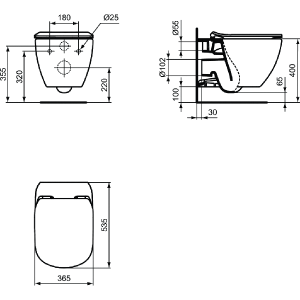 ПРОМО IDEAL STANDARD TESI комплект за вграждане за тоалетна 