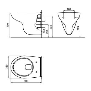 FAYANS MIRA ECO COMPACT ПРОМО комплект конзолна тоалетна и казанче за вграждане 