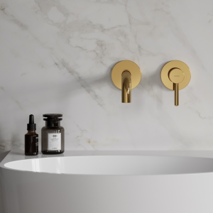 OMNIRES Y Wall-mounted Concealed Gold Single Lever Washbasin Mixer