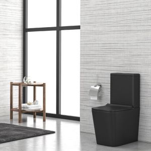 KARAG IOS 61 RIMLESS Black Close-Coupled Toilet Set