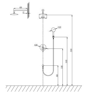 KARAG ARTEMIS INOX душ-система за вграждане, инокс