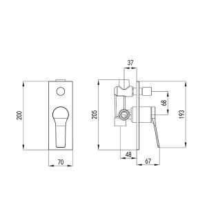 KARAG ANDARE NERO-ROSE GOLD Black Concealed Shower Mixer Tap
