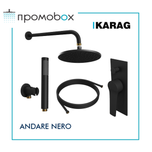 KARAG ANDARE NERO Black Matt Concealed Shower System