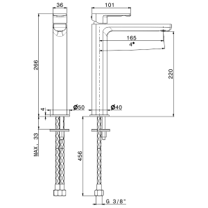 NEWFORM HAKA BLACK Single Lever Tall Basin Mixer