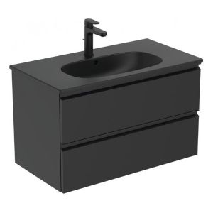 IDEAL STANDARD TESI SB 80 черен шкаф с мивка за баня с чекмеджета 