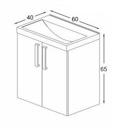 AB GROUP SOLO 60 модерен водоустойчив пвц шкаф за баня с мивка 