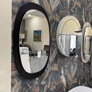 AB GROUP ALLURE COLOR NOIR Enlighted Mirror with Marble Base