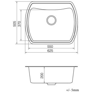 VANKOR NORTON бежова полимерна гранитна мивка за кухня 
