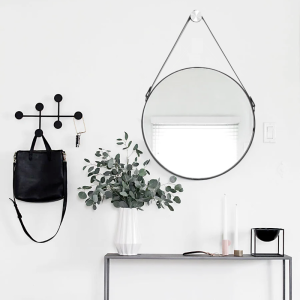 REA LOFT BLACK ∅60 Framed Mirror with Strap