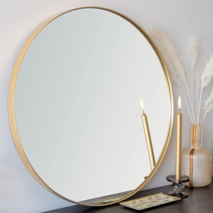 REA PRINCESS GOLD ∅60 см, кръгло огледало с метална златиста рамка [фабричен дефект] 