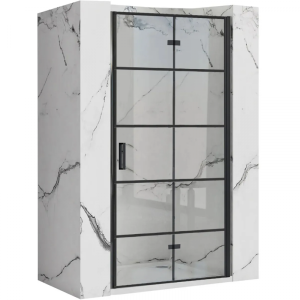 REA MOLIER SINGLE BLACK Glass Shower Folding Door