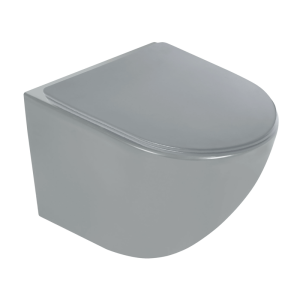 KERRA DELOS 49 GREY RIMLESS Wall Mounted Toilet With Soft-Closing Cover