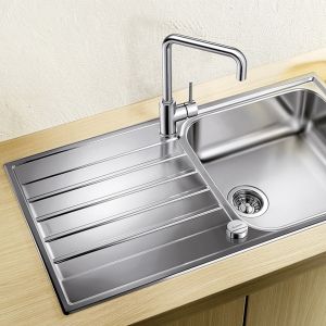 BLANCO LIVIT XL 6S стоманена кухненска мивка с отцедник и автоматичен сифон 