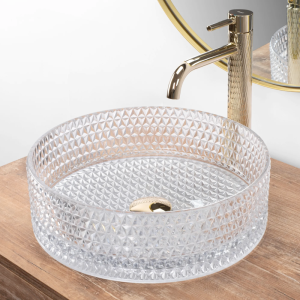 REA CRYSTAL 36 TRANCPERENT стъклена мивка купа за баня 