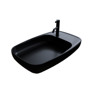 CERASTYLE NOVA 70 черна мивка върху плот със скрит сифон