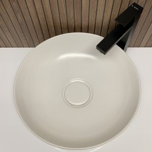 LAPINO VISION 42 кръгла мивка върху плот, бял мат 
