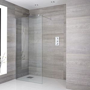 ROCA DISTRICT 100 стъклен параван за баня с профил и държач 