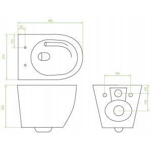 LAVEO DESNA CYCLE ON 49 RIMLESS компактна окачена тоалетна 