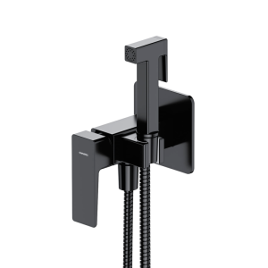 OMNIRES PARMA BLACK черен хигиенен душ със смесител, квадратен дизайн