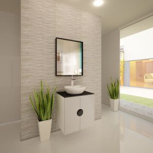 AB GROUP COMO модерен водоустойчив pvc шкаф за баня с вратички 