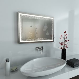 AB GROUP FLORA флорално огледало за баня с вградено LED осветление 