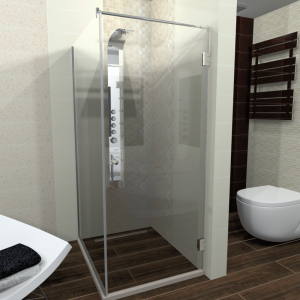 MONOBOX стъклена душ-кабина по поръчка, 1 врата на панти 