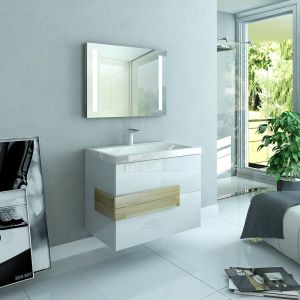 AB GROUP ALLEGRO 80 модерен дизайнерски водоустойчив шкаф за баня с мивка 